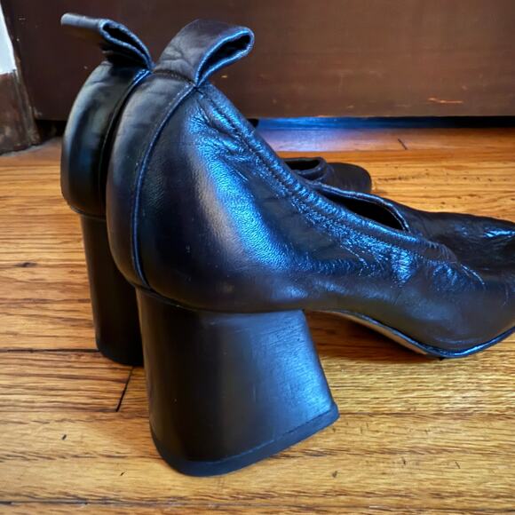 CELINE by Phoebe Philo Runway Soft Ballerina Block Heels Black Size 6.5 - Picture 6 of 10